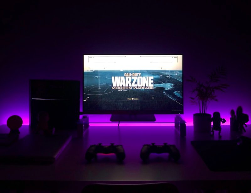 Focused gamer with headphones